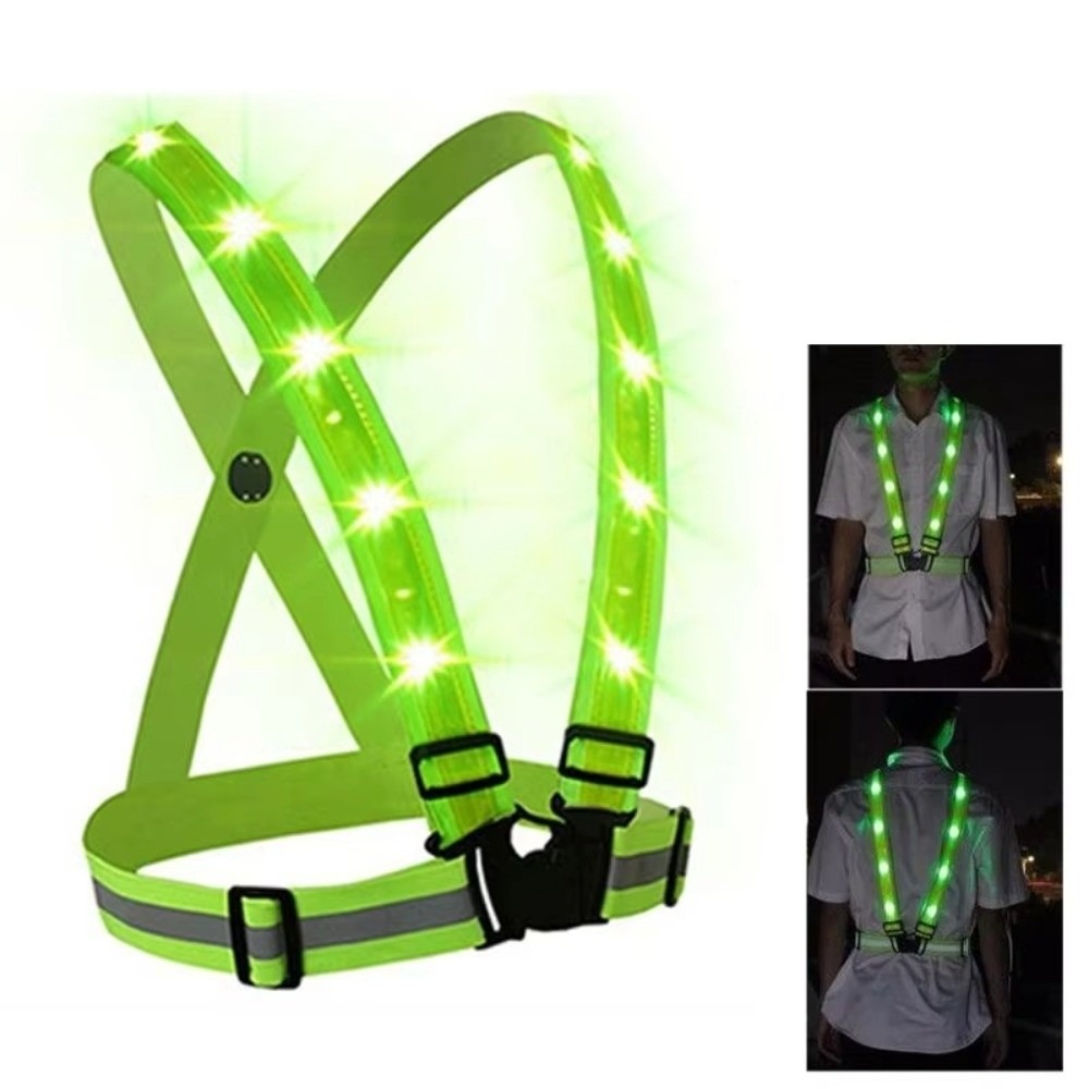 Cycling Gear Vest - 새로운 폴리에스터 LED 안전 조끼 녹색