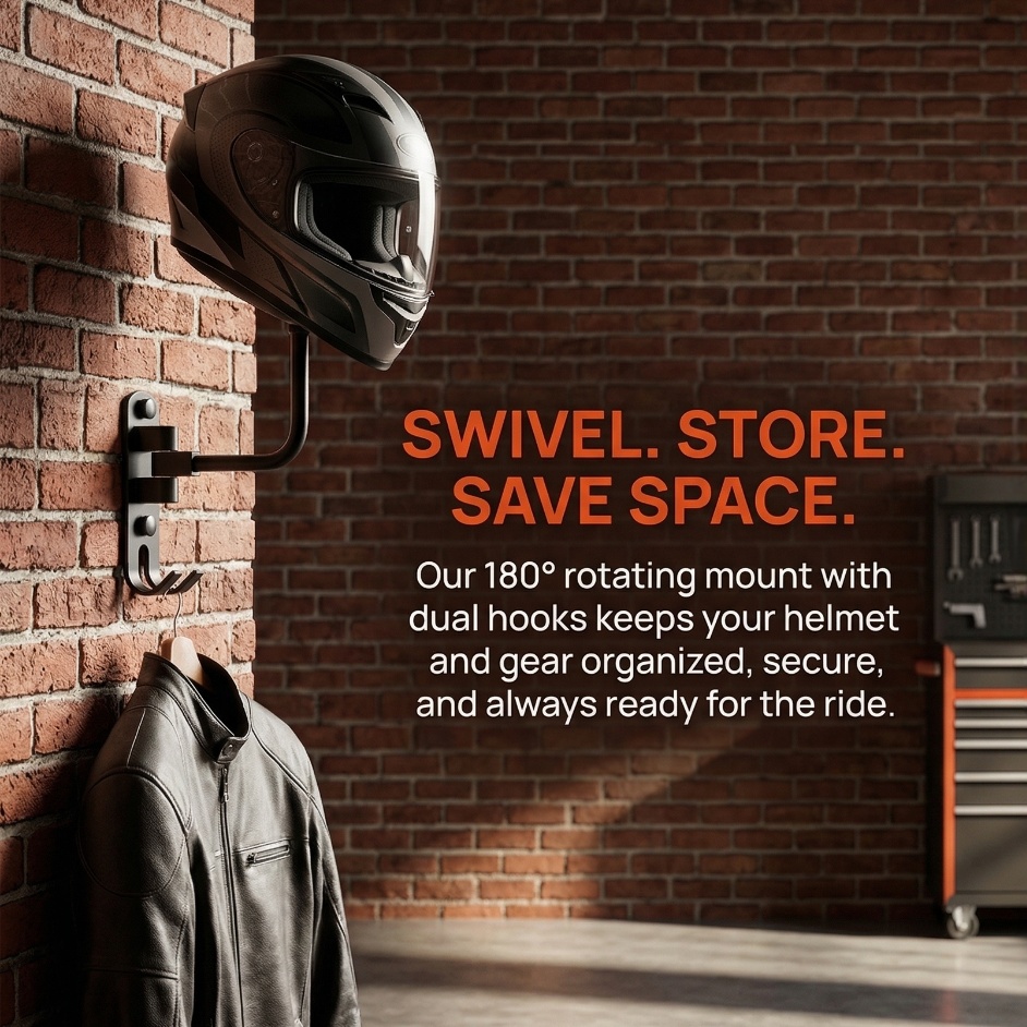 Cycling Gear Wall Mount - 프리미엄 알루미늄 합금 스테인리스 스틸 헬멧
