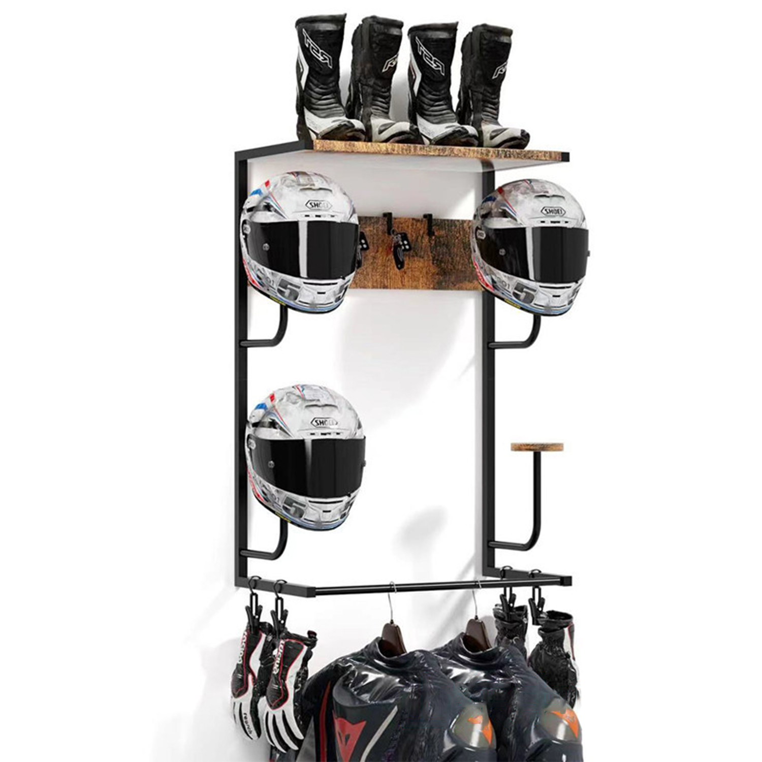Cycling Gear Organiser - 오토바이 헬멧 홀더, 4개의 장갑 칩