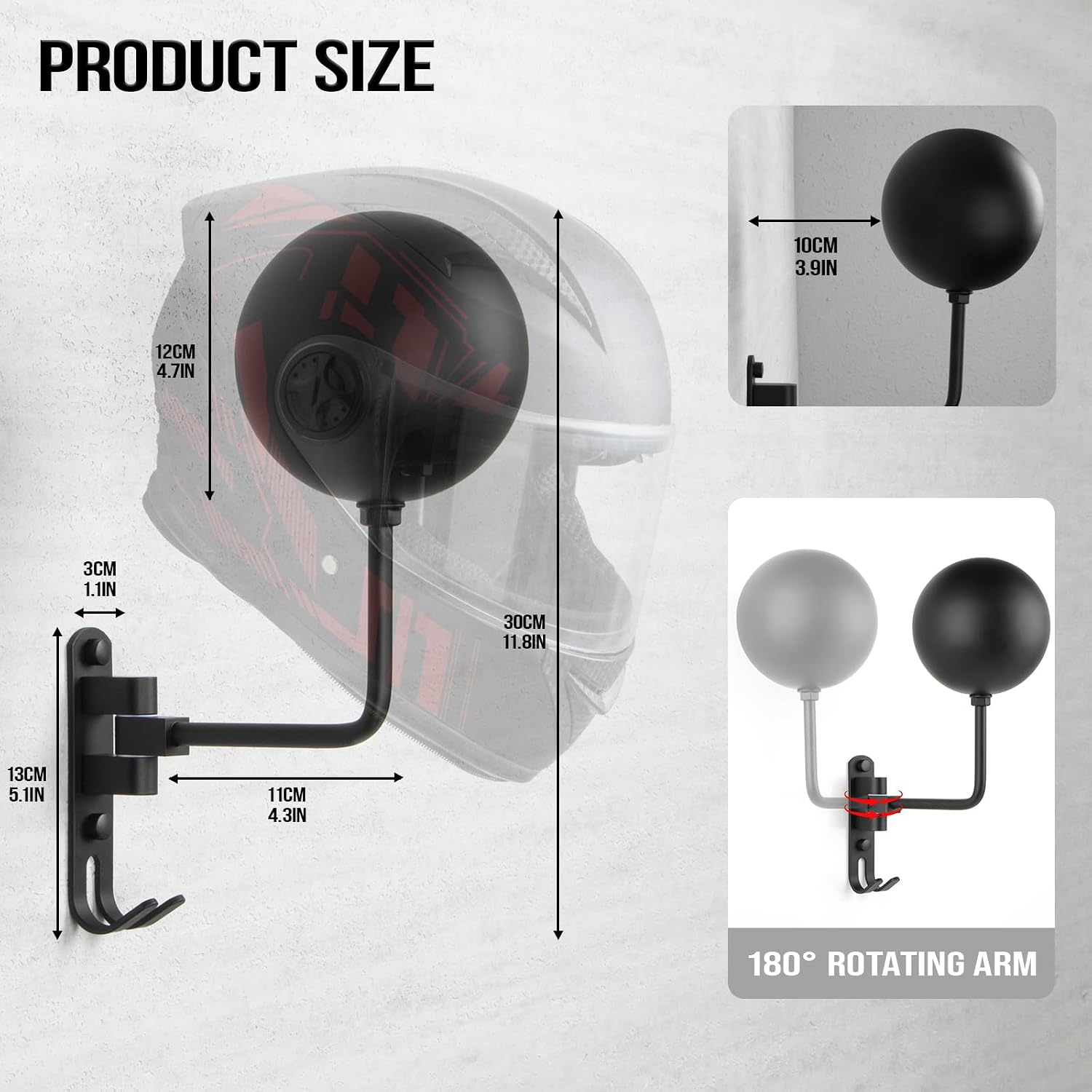 180 °   회전식 벽걸이형 오토바이 헬멧 홀더 (자 - Cycling Gear Wall Mount 리뷰 및 가격
