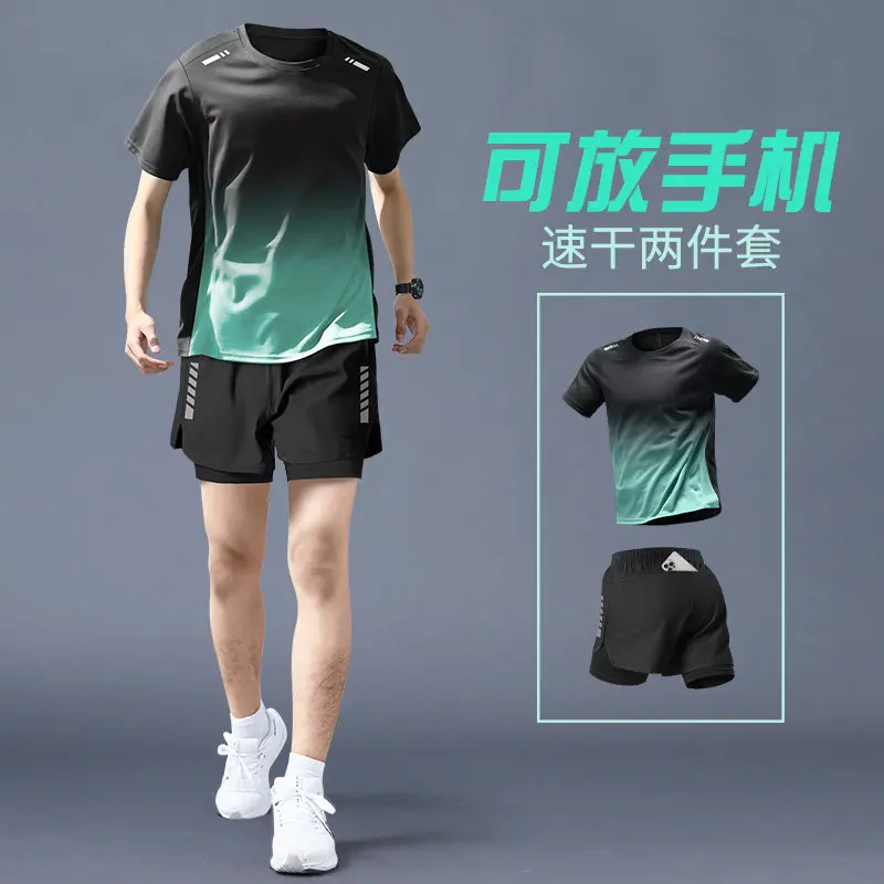 남성용 프로 러닝 세트 - 속건성 짐 상의 및 하의,  - Cycling Gear Usa 리뷰 및 가격