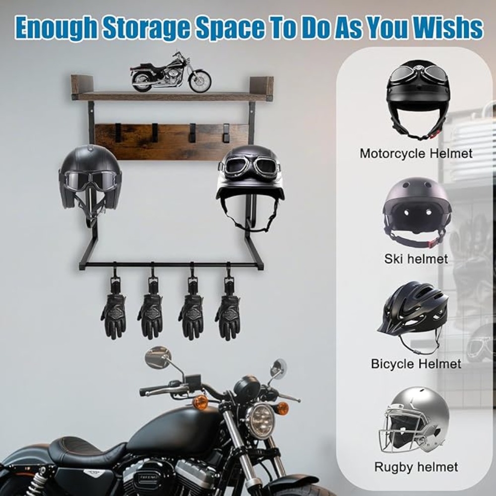 오토바이 헬멧 홀더 (4개의 글러브 칩 및 4개의 후크 - Cycling Gear Wall Mount 리뷰 및 가격