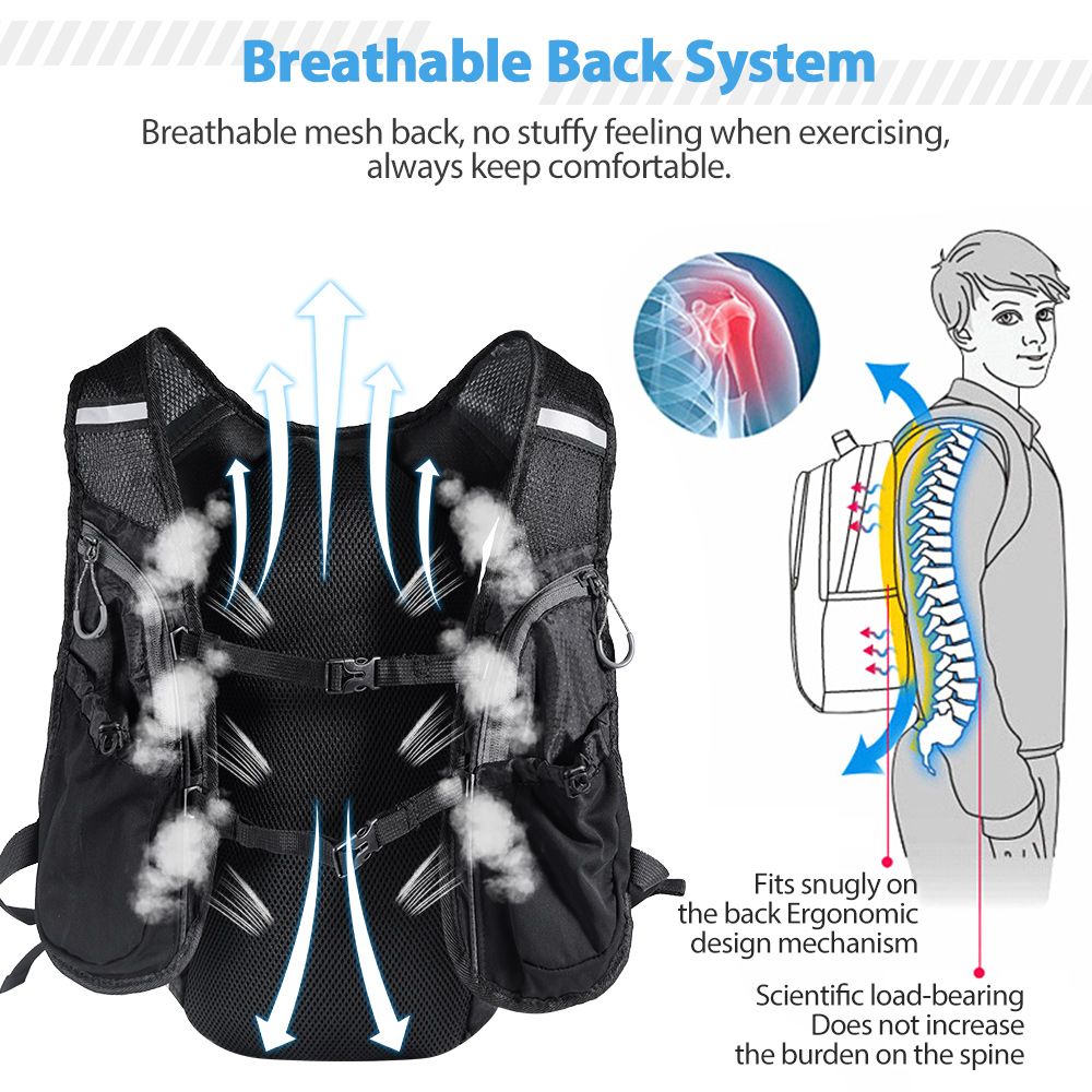 물병이 포함된 러닝 백팩 조끼, 경량 자전거 러닝, 조 - Cycling Gear Vest 리뷰 및 가격