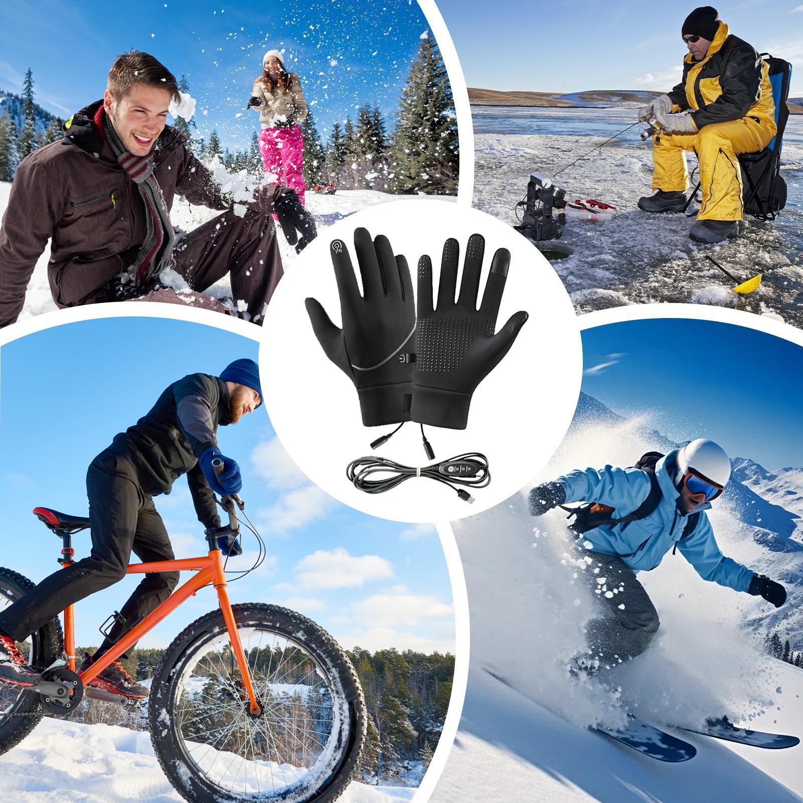 오토바이 장갑 가열 장갑 USB 터치 스크린 장갑 3  - Cycling Gear Temperature 리뷰 및 가격