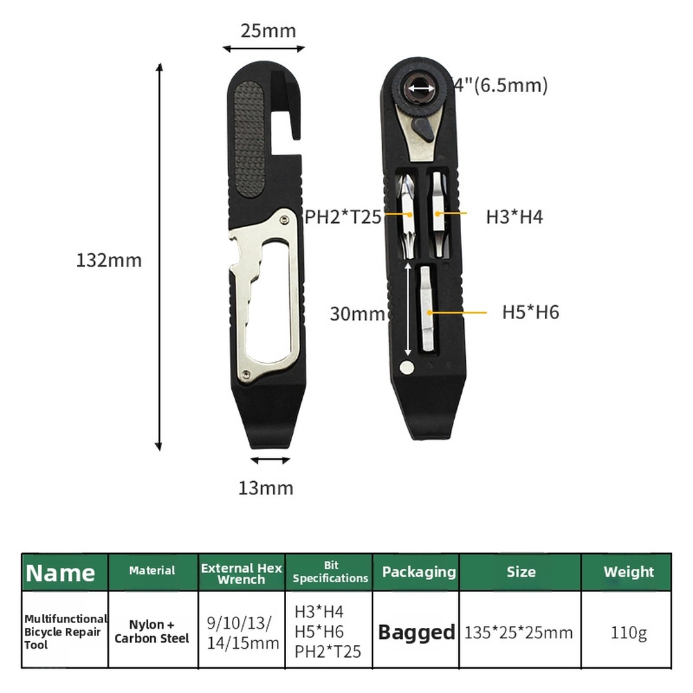 휴대용 자전거 수리 도구 키트, 탄소강 소재, 래칫 렌 - Bicycle Repair Kit 리뷰 및 가격